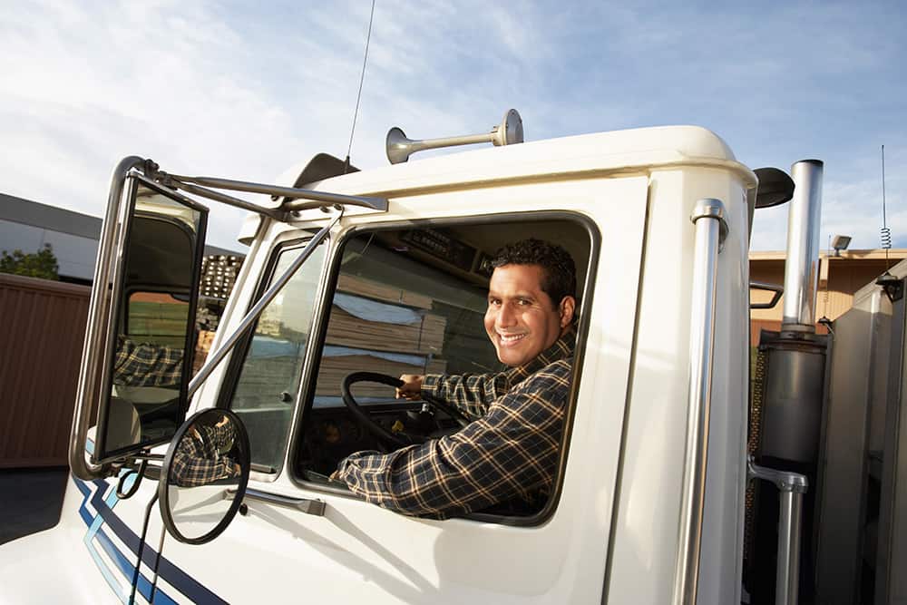 Smiling truck driver
